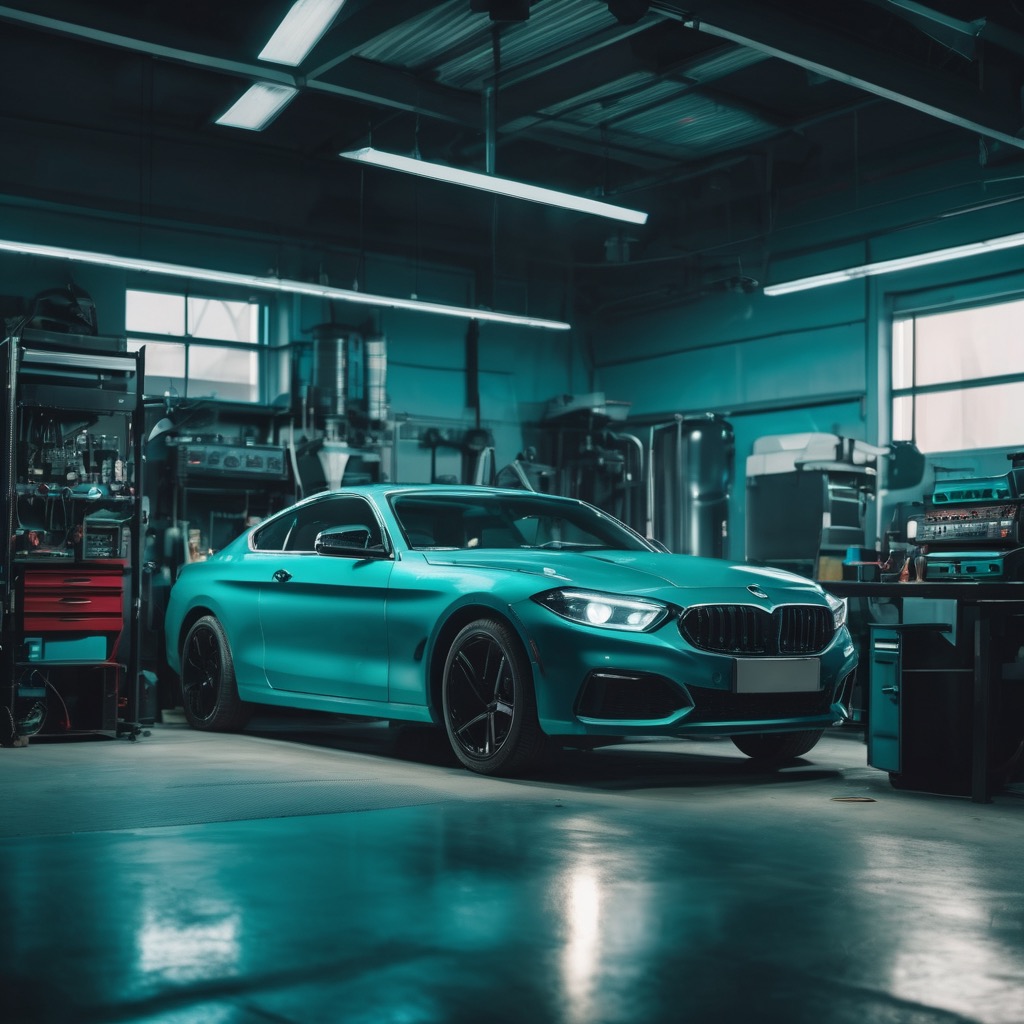 Professional automotive repair shop with skilled technician and diagnostic equipment